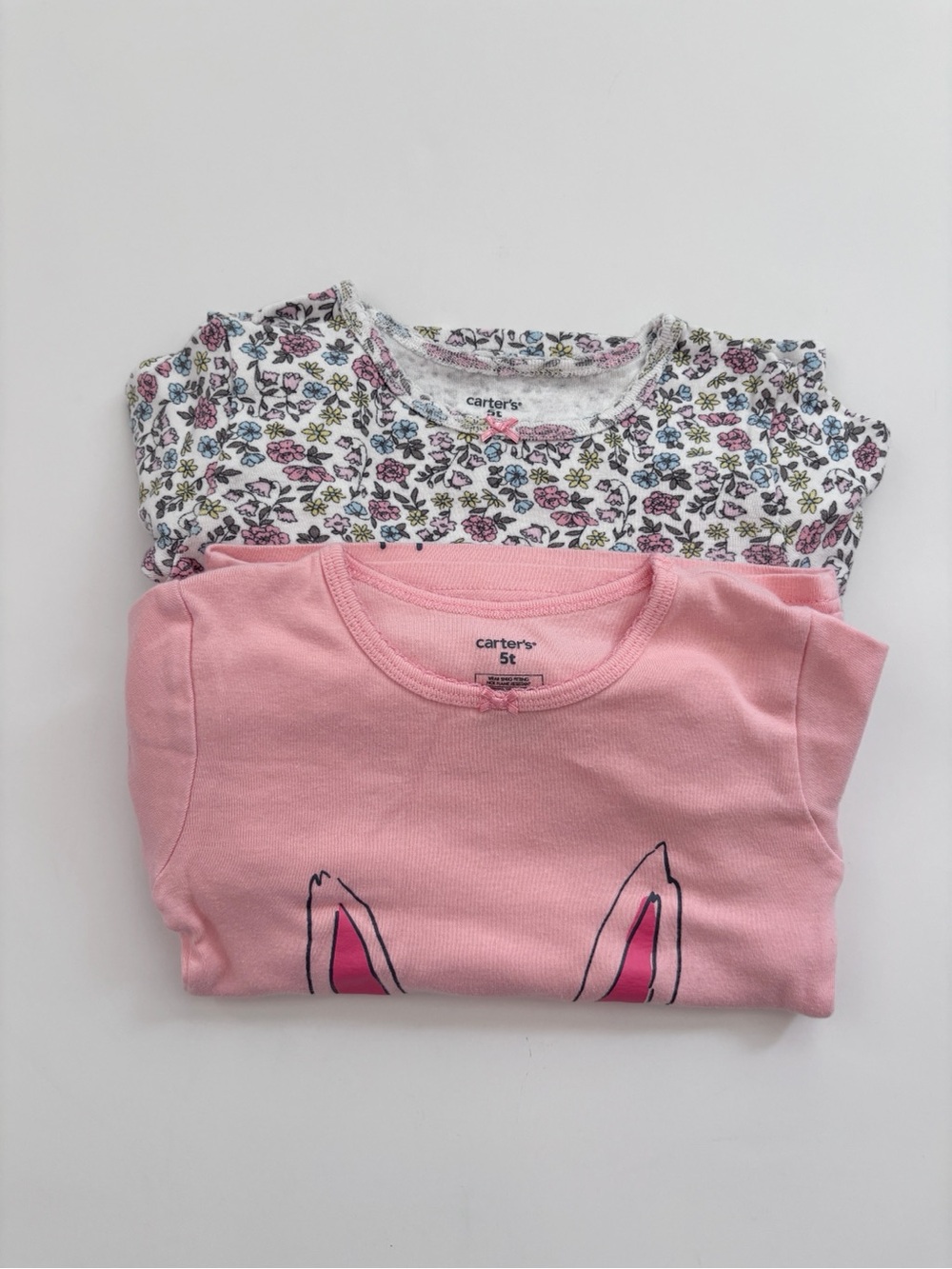 Carter's Pink & White Floral Long Pajama Sets